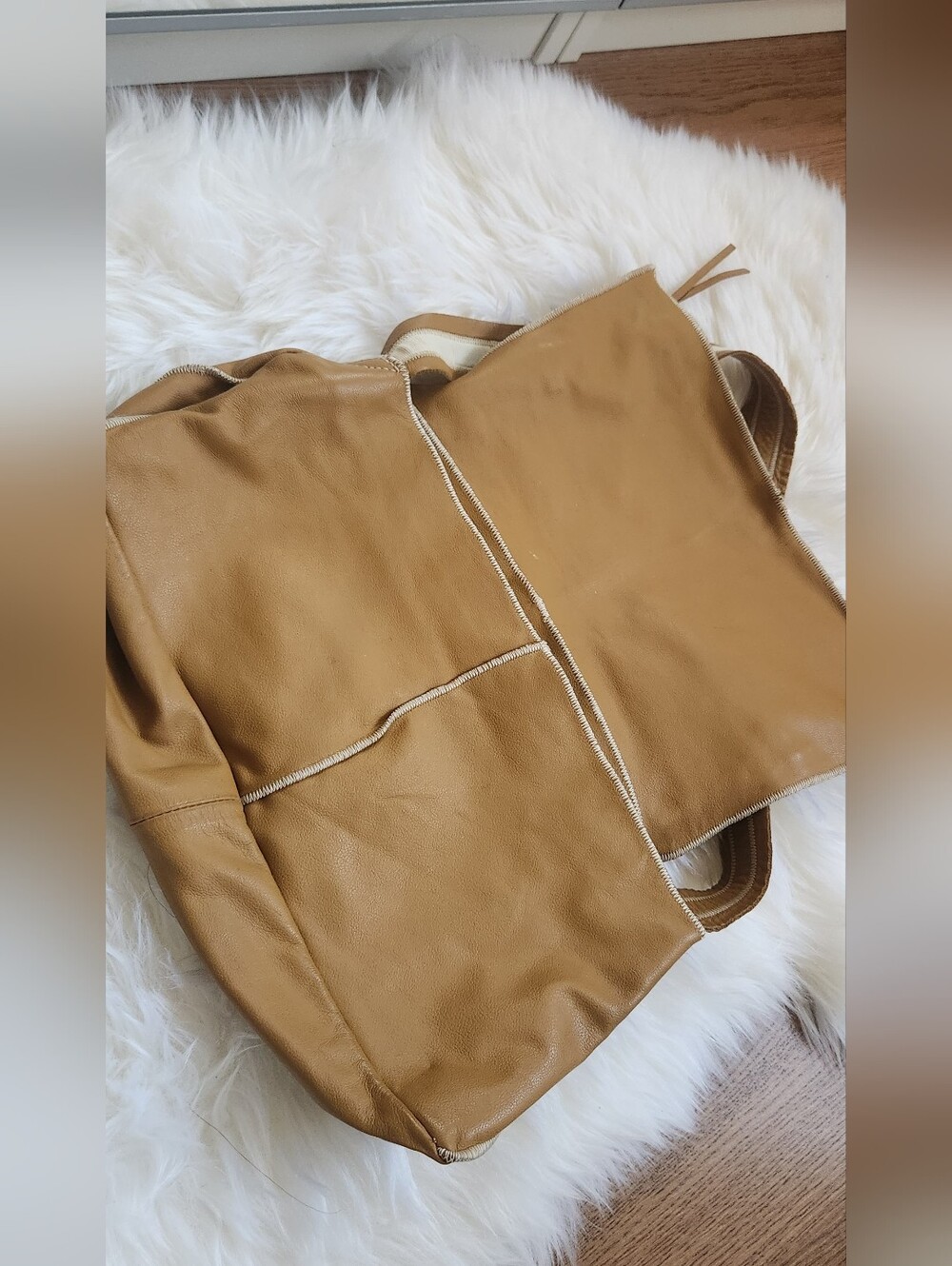 NICOLI Beige Leather Shoulderbag - Picture 2 of 3